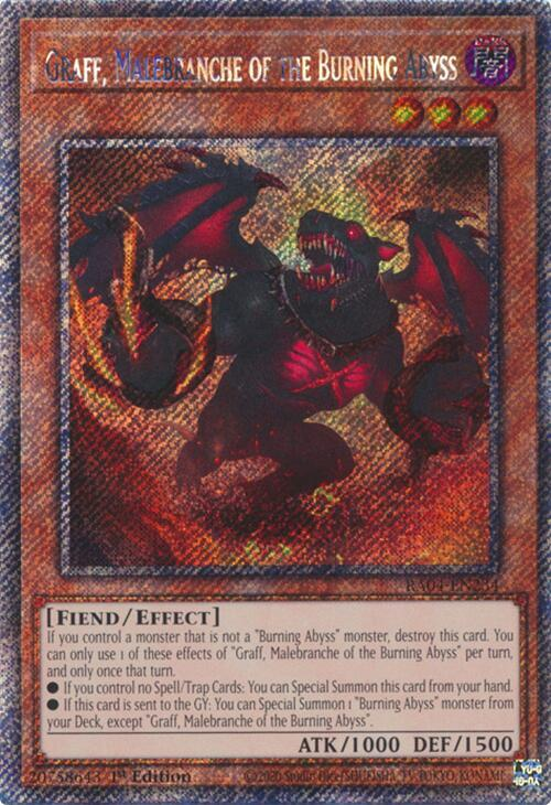 Graff, Malebranche of the Burning Abyss - RA04-EN234 - (Platinum Secret Rare) - 1st Edition